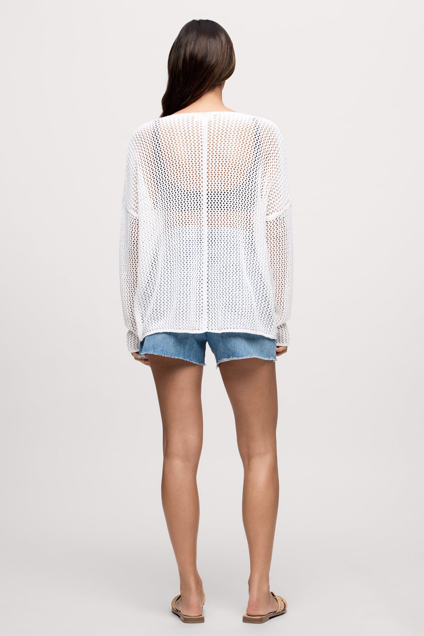 Open Knit Sweater | White