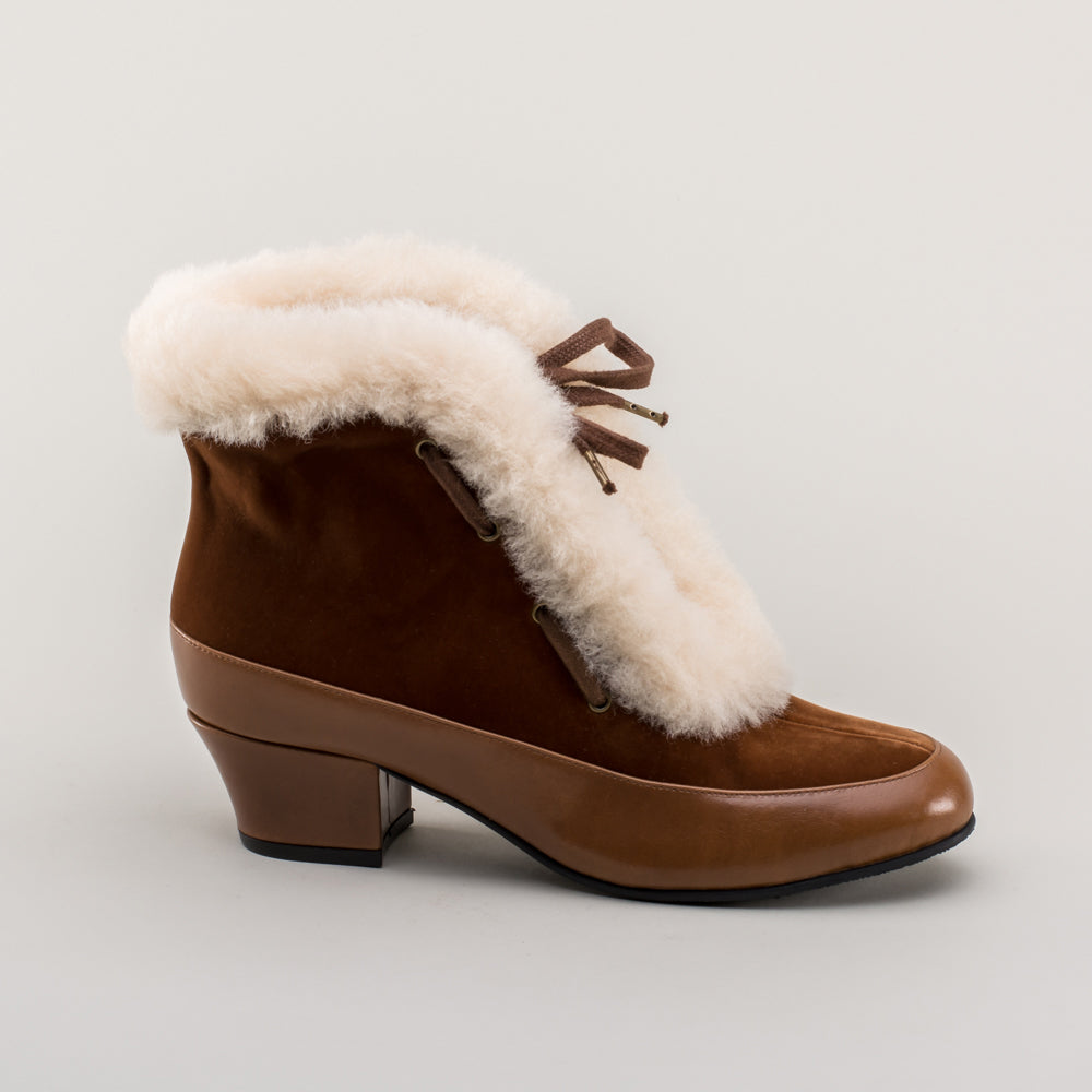 Alpen Retro Winter Booties (Brown/Ivory)