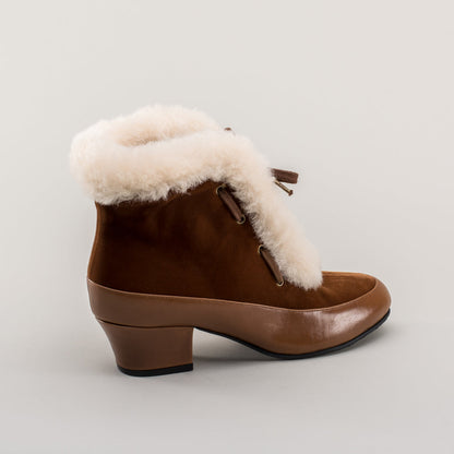 Alpen Retro Winter Booties (Brown/Ivory)