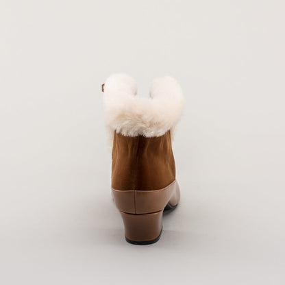 Alpen Retro Winter Booties (Brown/Ivory)