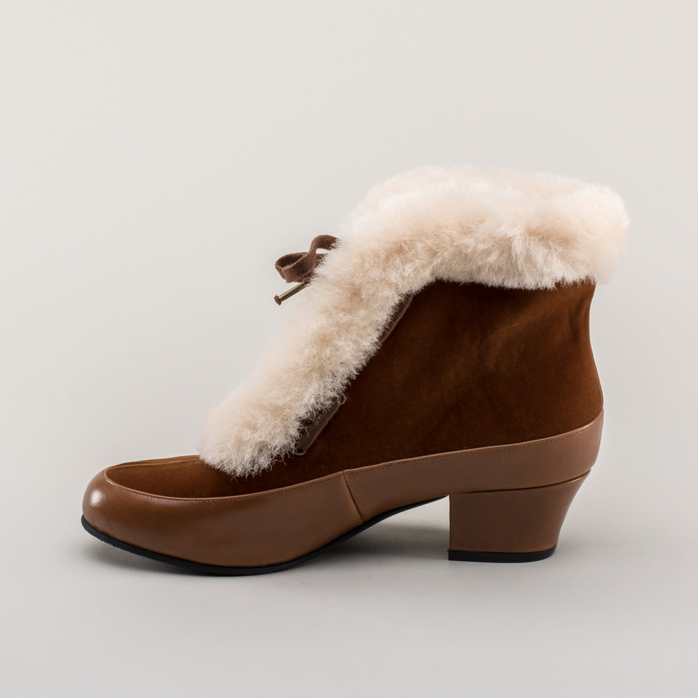 Alpen Retro Winter Booties (Brown/Ivory)