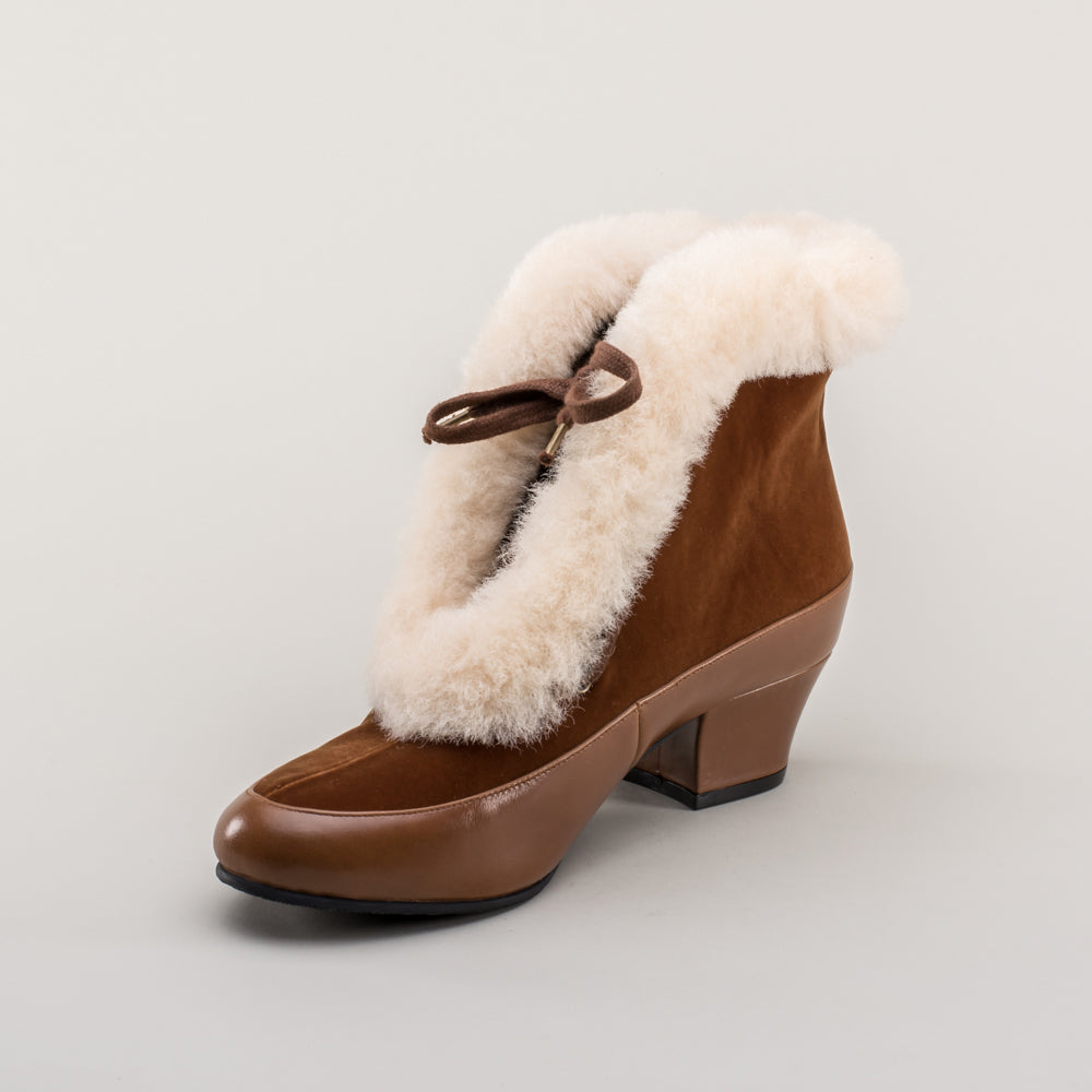 Alpen Retro Winter Booties (Brown/Ivory)