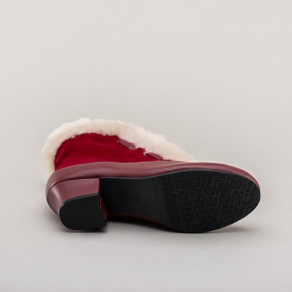 Alpen Retro Winter Booties (Oxblood/Ivory)