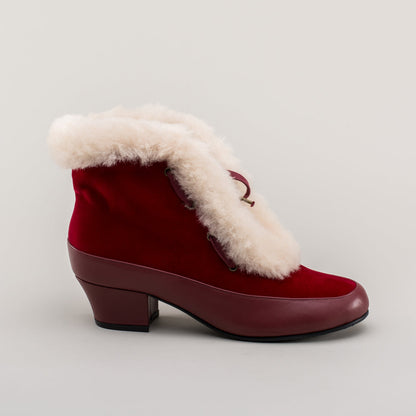 Alpen Retro Winter Booties (Oxblood/Ivory)