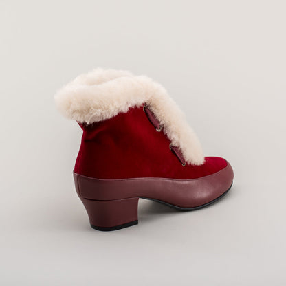 Alpen Retro Winter Booties (Oxblood/Ivory)
