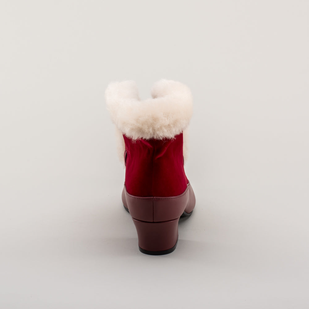 Alpen Retro Winter Booties (Oxblood/Ivory)