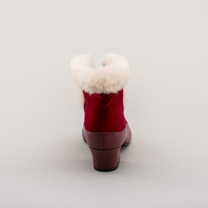 Alpen Retro Winter Booties (Oxblood/Ivory)