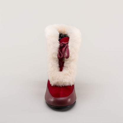 Alpen Retro Winter Booties (Oxblood/Ivory)