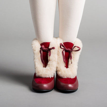 Alpen Retro Winter Booties (Oxblood/Ivory)
