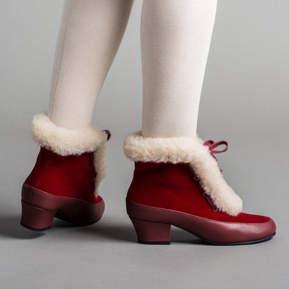Alpen Retro Winter Booties (Oxblood/Ivory)