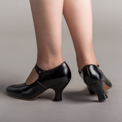 Anna May 1920s Mary Jane High Heels (Black)