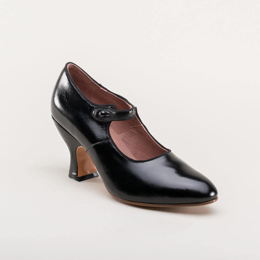 Anna May 1920s Mary Jane High Heels (Black)