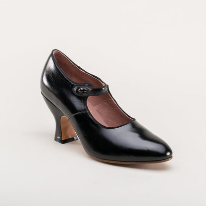 Anna May 1920s Mary Jane High Heels (Black)