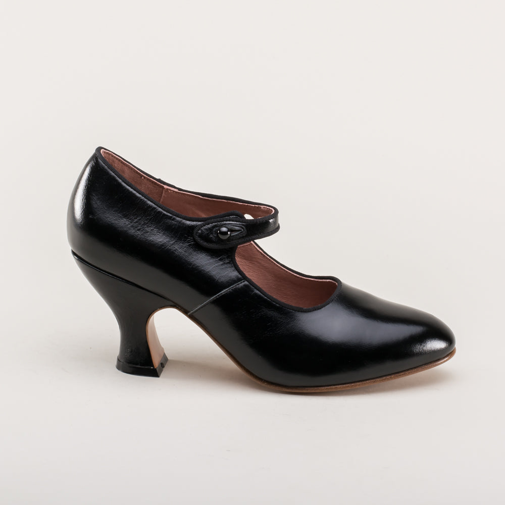 Anna May 1920s Mary Jane High Heels (Black)