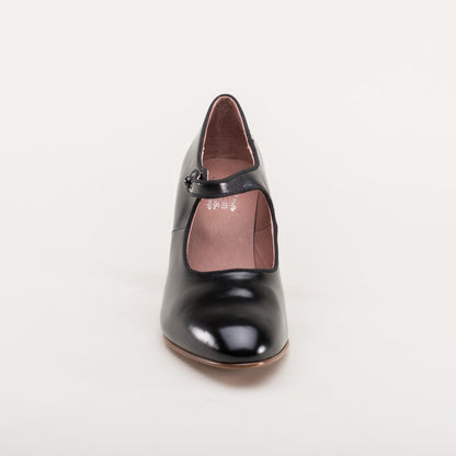 Anna May 1920s Mary Jane High Heels (Black)