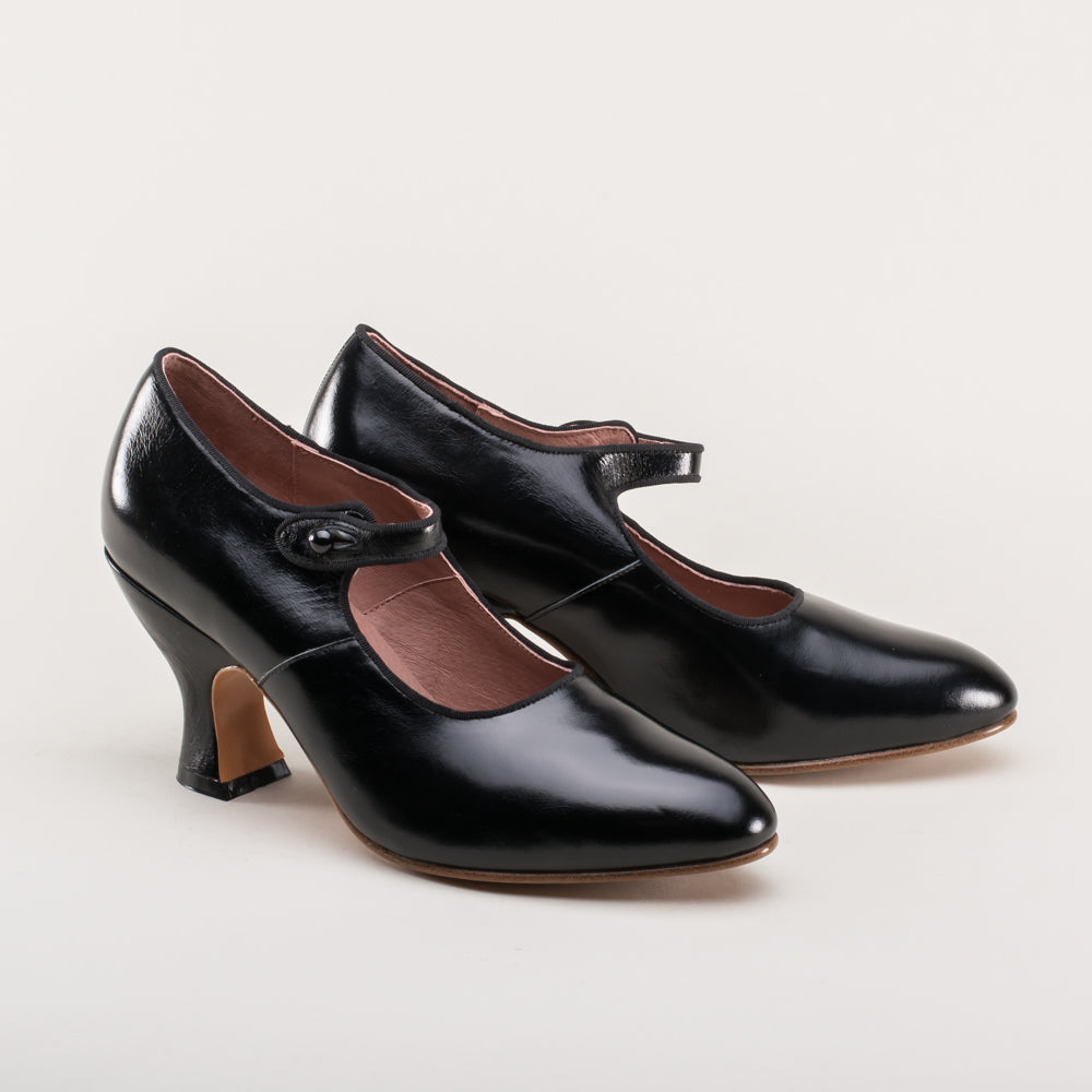 Anna May 1920s Mary Jane High Heels (Black)
