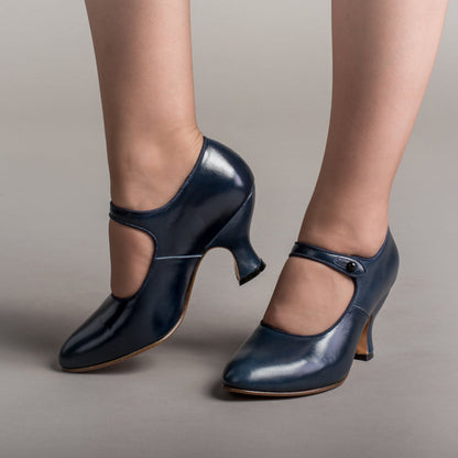Anna May 1920s Mary Jane High Heels (Navy)