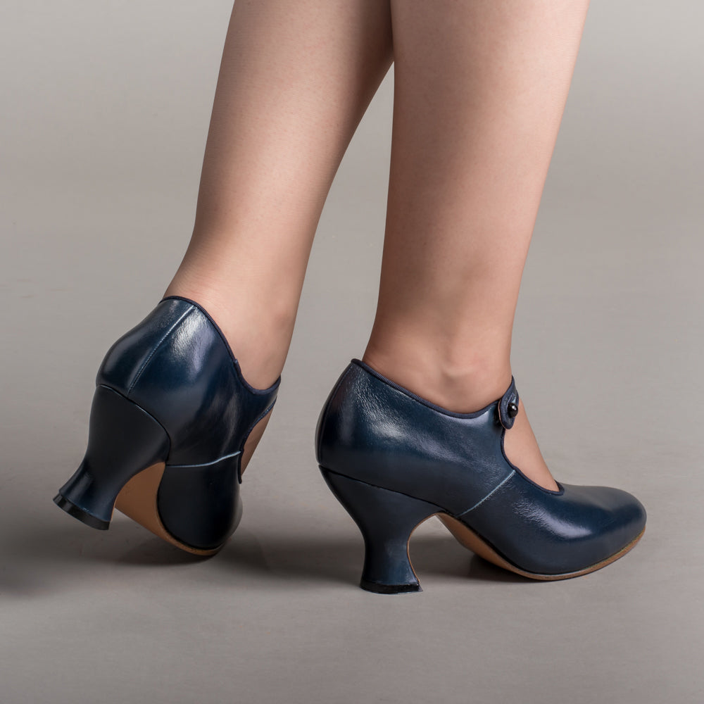 Anna May 1920s Mary Jane High Heels (Navy)