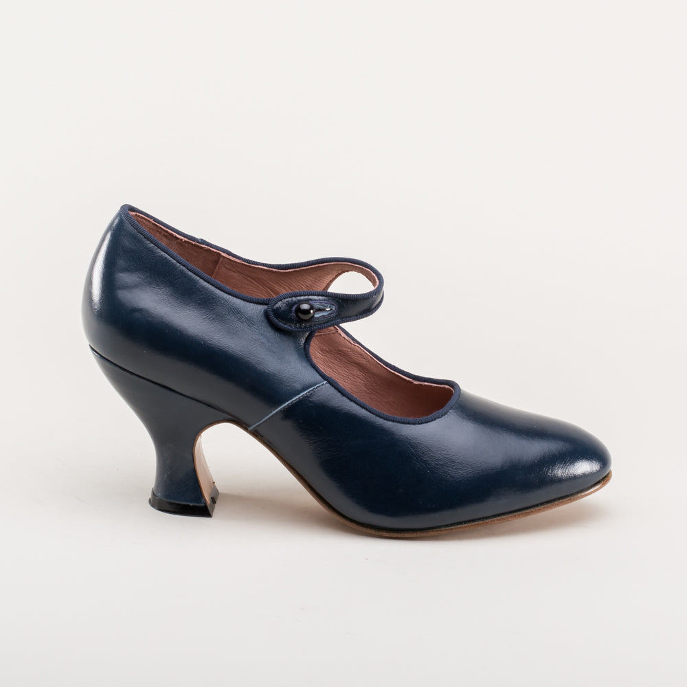 Anna May 1920s Mary Jane High Heels (Navy)