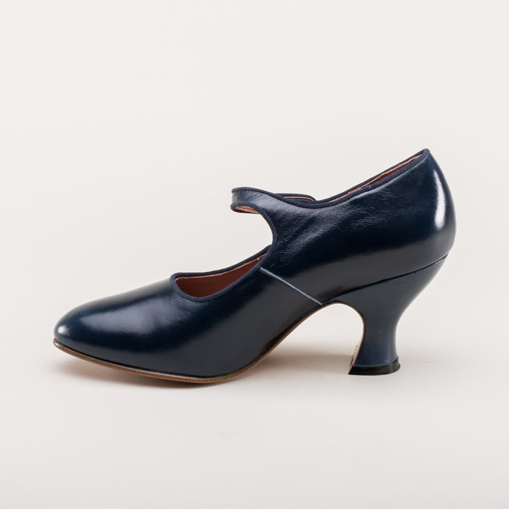 Anna May 1920s Mary Jane High Heels (Navy)