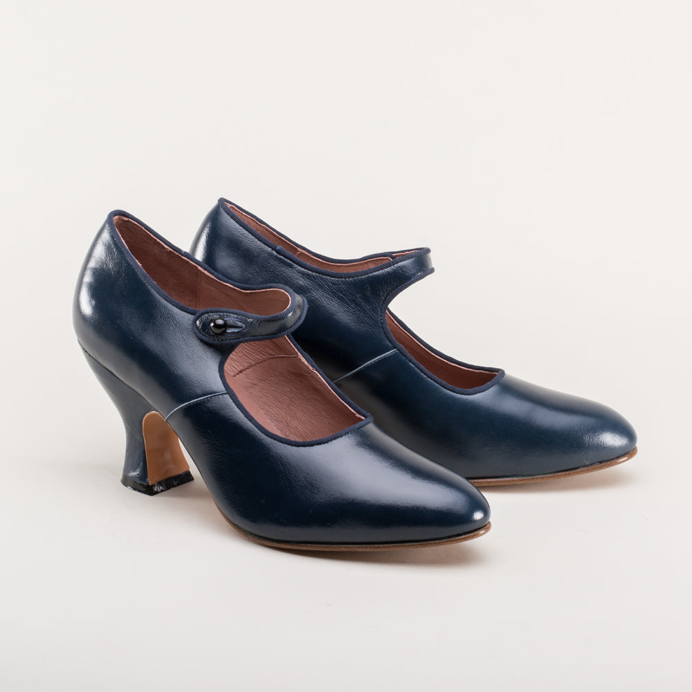 Anna May 1920s Mary Jane High Heels (Navy)