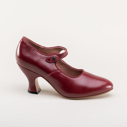 Anna May 1920s Mary Jane High Heels (Oxblood)