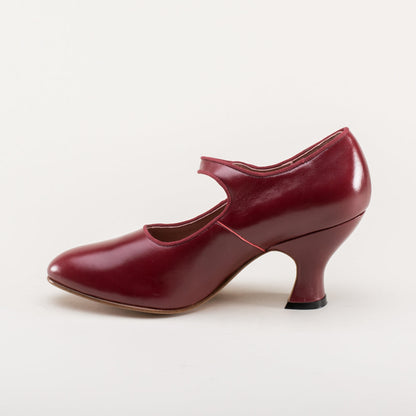 Anna May 1920s Mary Jane High Heels (Oxblood)