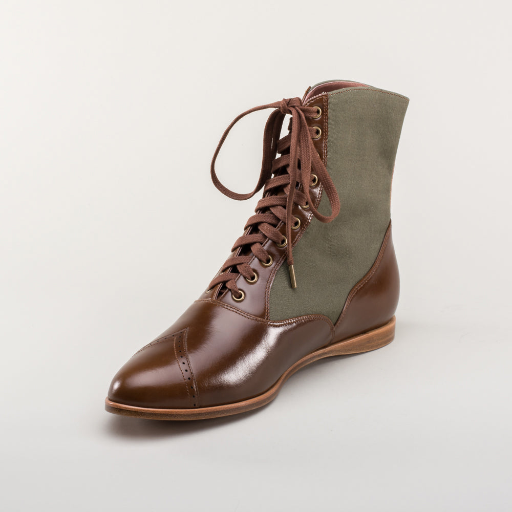 Anne Boots (Brown/Olive)