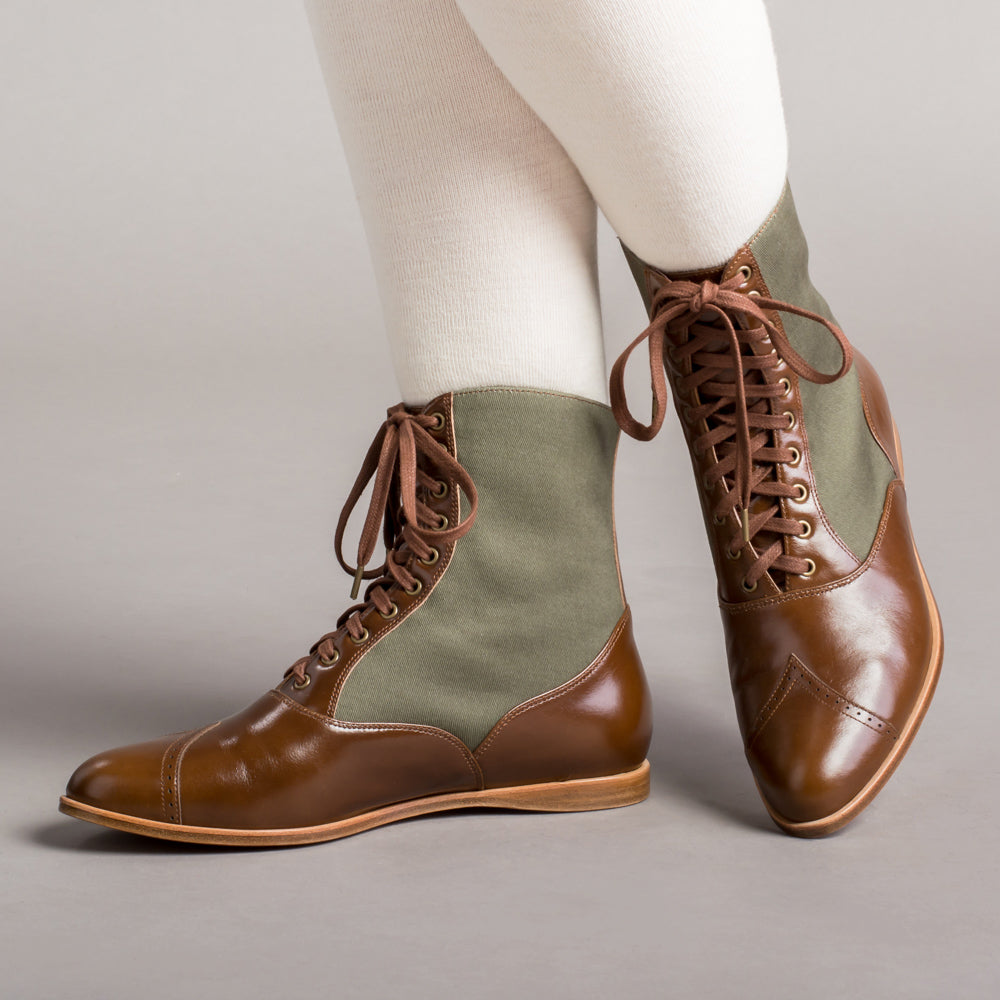 Anne Boots (Brown/Olive)