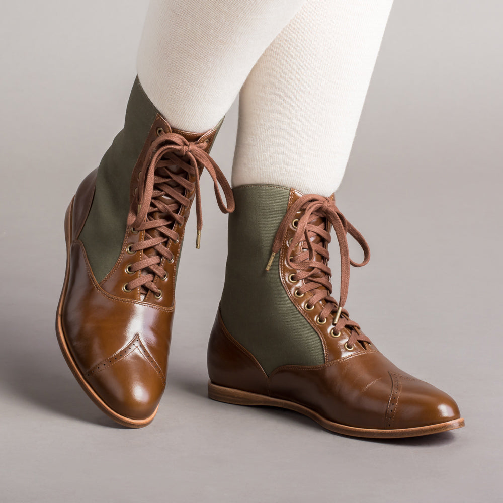 Anne Boots (Brown/Olive)