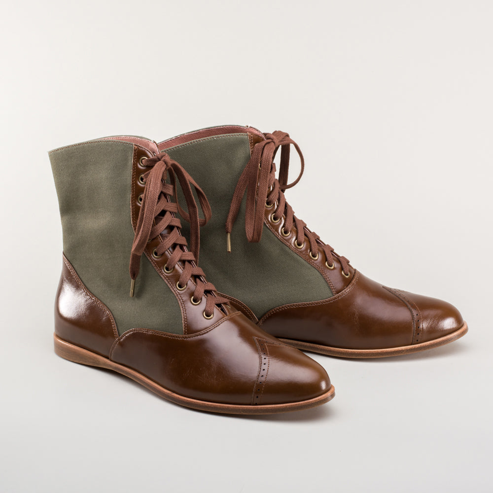 Anne Boots (Brown/Olive)