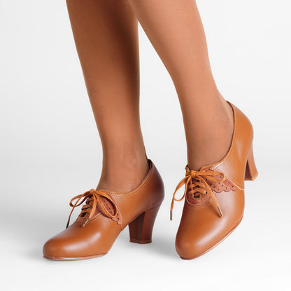 PRE-ORDER Annette Vintage Oxfords (Caramel)