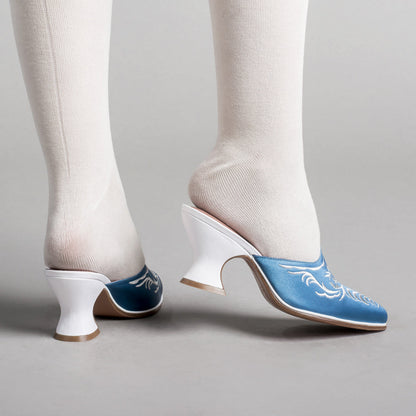 Antoinette 18th Century Mules (French Blue)