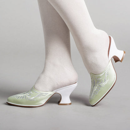Antoinette 18th Century Mules (Green)