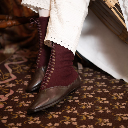 PRE-ORDER Balmoral Boots (Espresso/Burgundy)