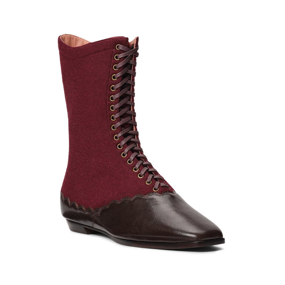 PRE-ORDER Balmoral Boots (Espresso/Burgundy)