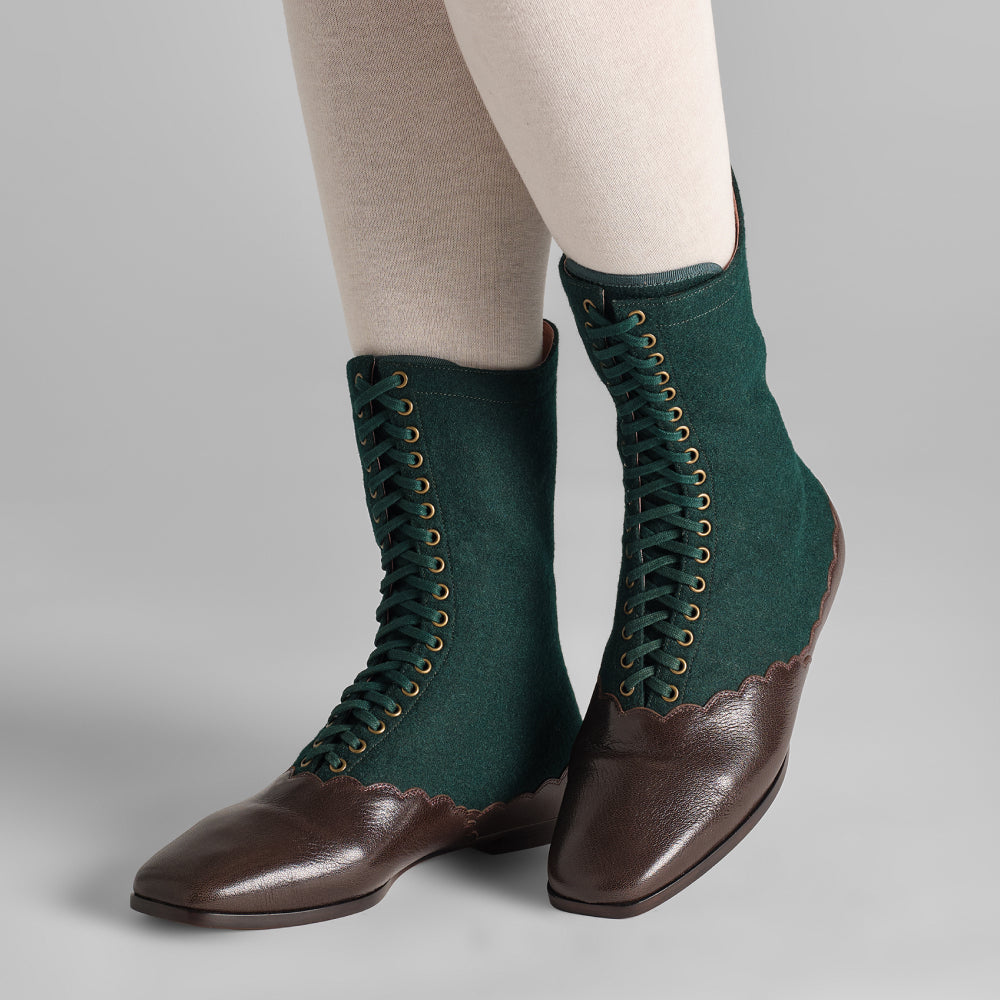 PRE-ORDER Balmoral Boots Wide (Espresso/Evergreen)