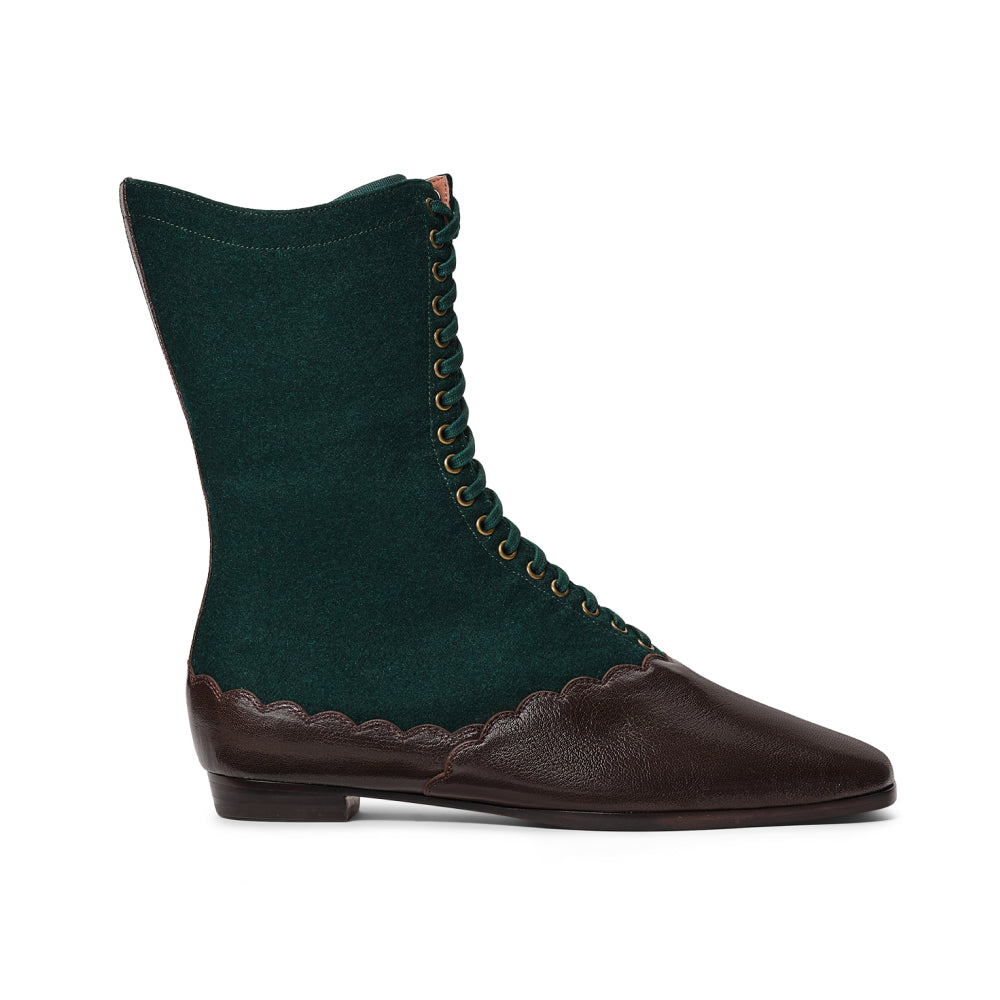 PRE-ORDER Balmoral Boots Wide (Espresso/Evergreen)