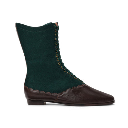 PRE-ORDER Balmoral Boots Wide (Espresso/Evergreen)