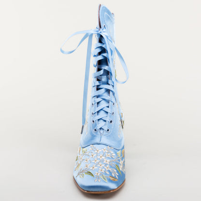 Flora Women's Embroidered Boots (Blue)