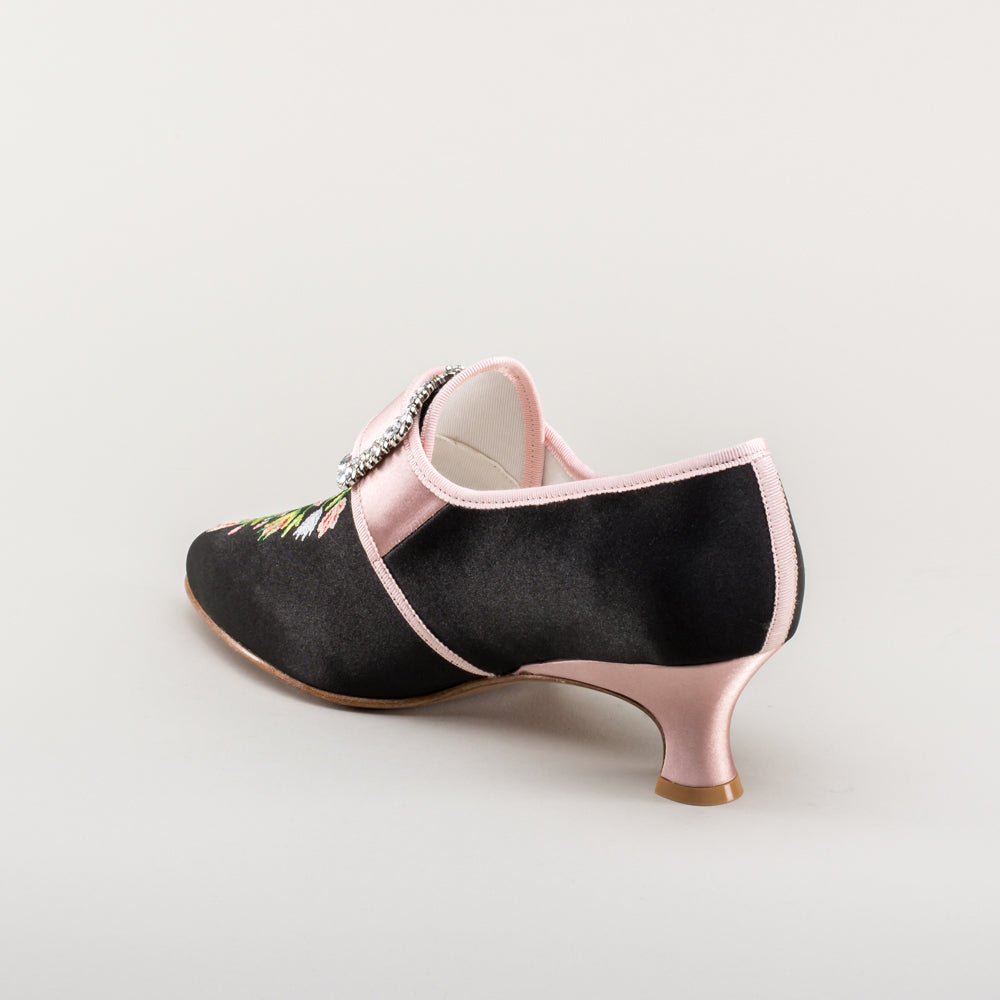 Primrose 18th Century Shoes (Black/Pink)