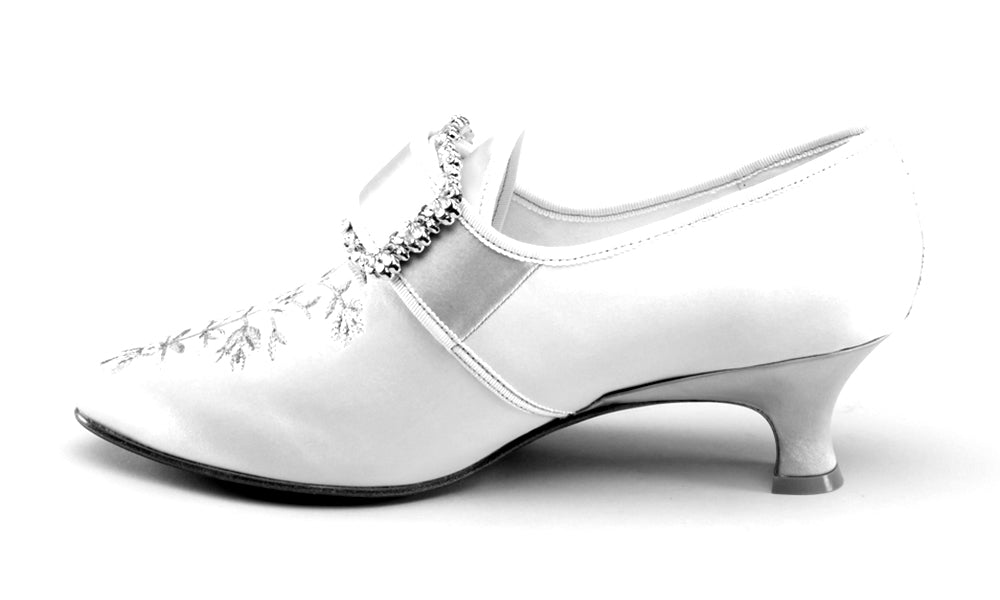 Primrose 18th Century Shoes (Ivory/Celadon Green)