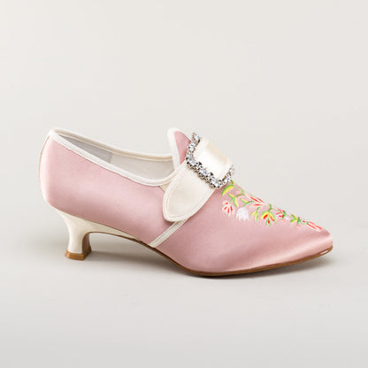 Primrose 18th Century Shoes (Pink/Ivory)