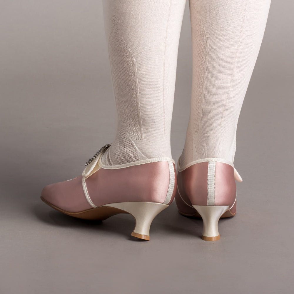 Primrose 18th Century Shoes (Pink/Ivory)