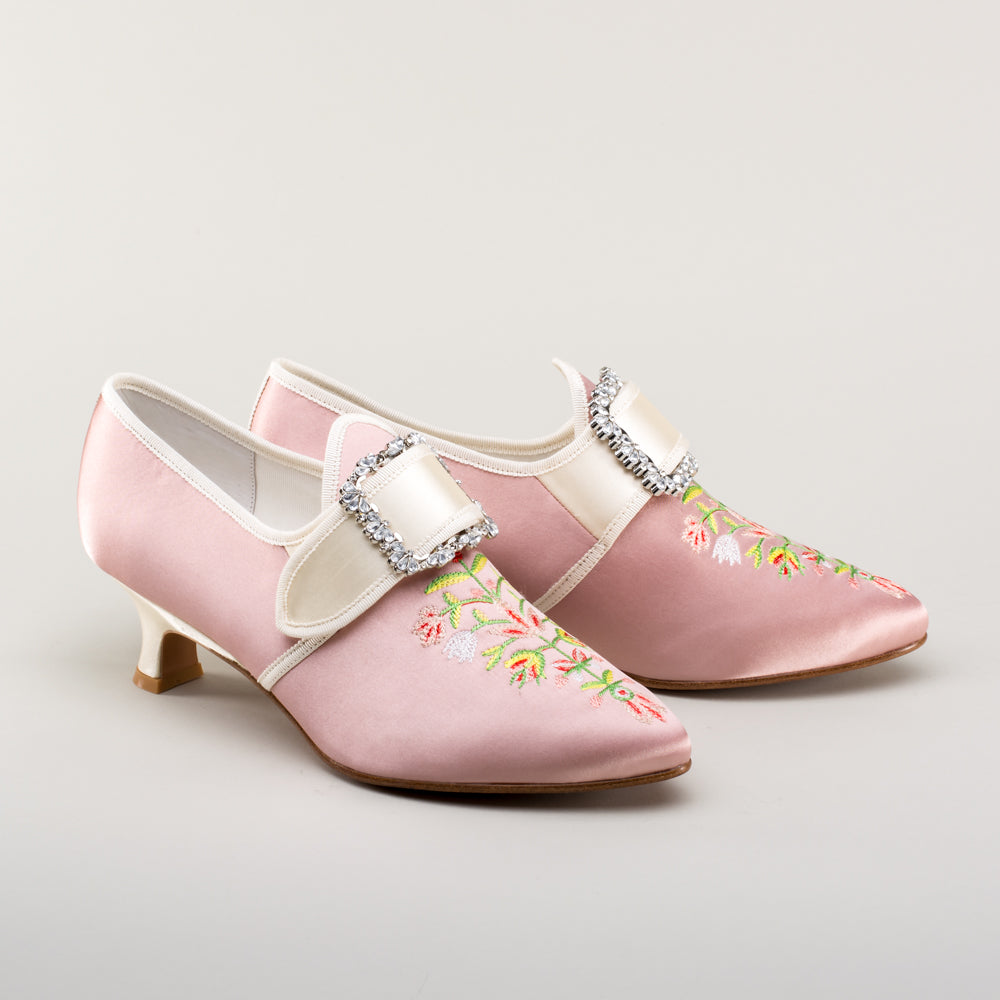 Primrose 18th Century Shoes (Pink/Ivory)