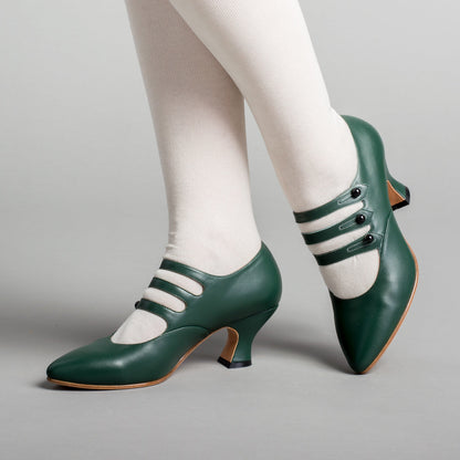 Bellatrix Edwardian Shoes (Green)