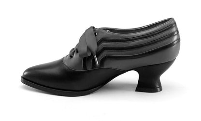 Bernadette Edwardian Oxfords (Burgundy/Black)
