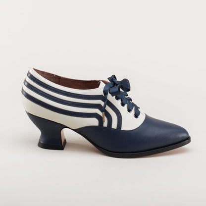 Bernadette Edwardian Oxfords (Navy/Ivory)