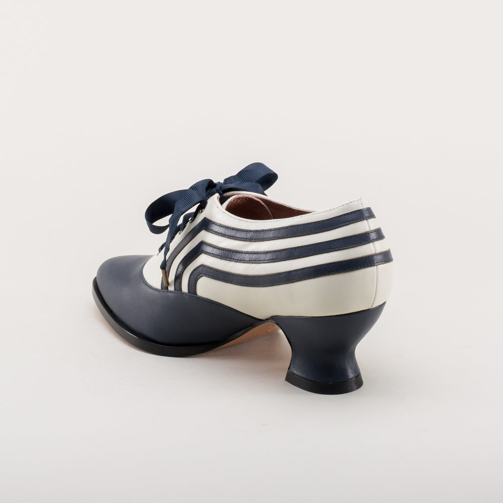 Bernadette Edwardian Oxfords (Navy/Ivory)