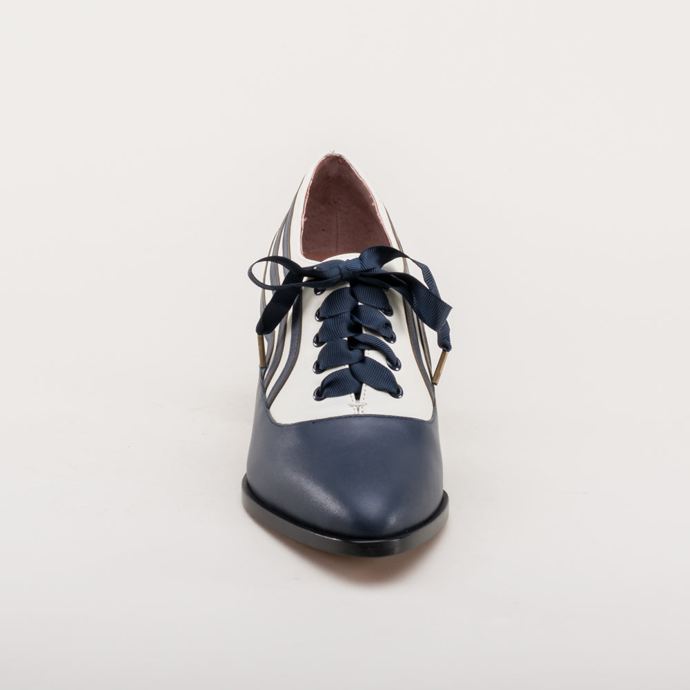 Bernadette Edwardian Oxfords (Navy/Ivory)